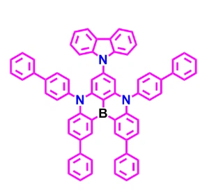 CAS:1878102-32-9丨5H,9H-[1,4]benzazaborino[2,3,4-kl]fenazaborin, 5,9-bis([1,1'-bifenil]-4-il)-7-(9H-karbazol-9-il)-2,12-difenil-CAS-br.-1878102-32-9